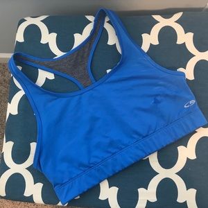 LIKE NEW! Solid power core Blue/Heather Sports bra